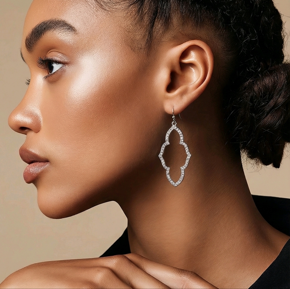 Time and Tru Shimmering Silver Dangle Earrings